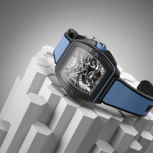 B 1.618 Carbon Blue Coloured Strap Front